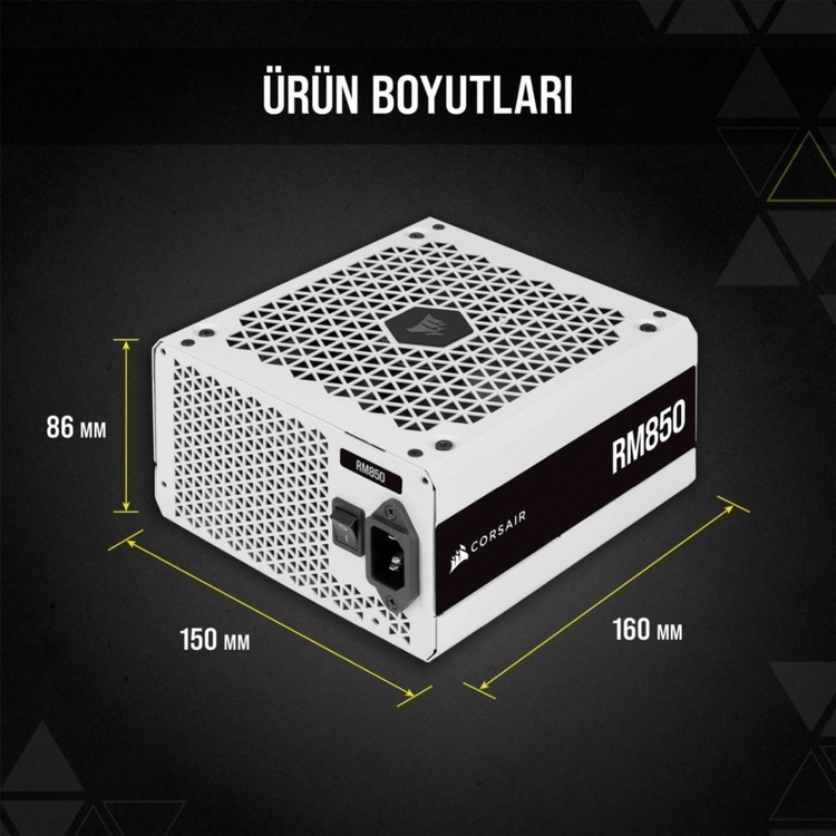 Corsair RM850 (2021) 850W 80+ Gold Tam Modüler Beyaz Güç Kaynağı