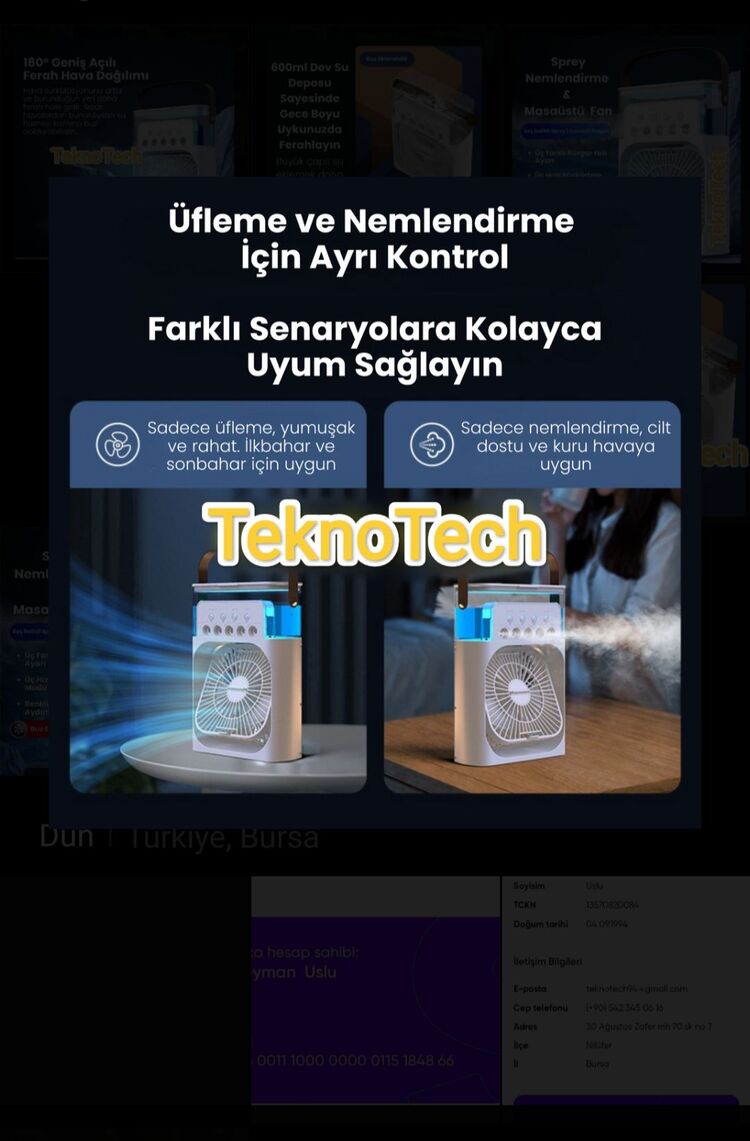 Buhar Üflemeli Masaüstü Fan

