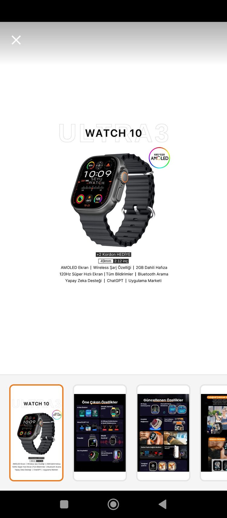 Watch HK 10 Ultra 3 Max Akıllı Saat

