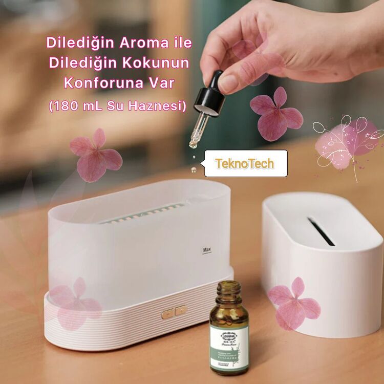 Alev Efektli Ultrasonik Hava Nemlendirici Humidifier (Mini Şömine)