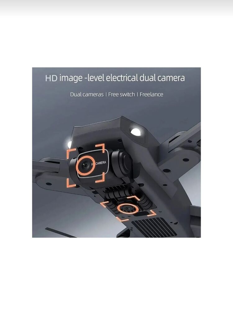 INT968S HD dual kamera katlanabilir çantalı drone seti siyah