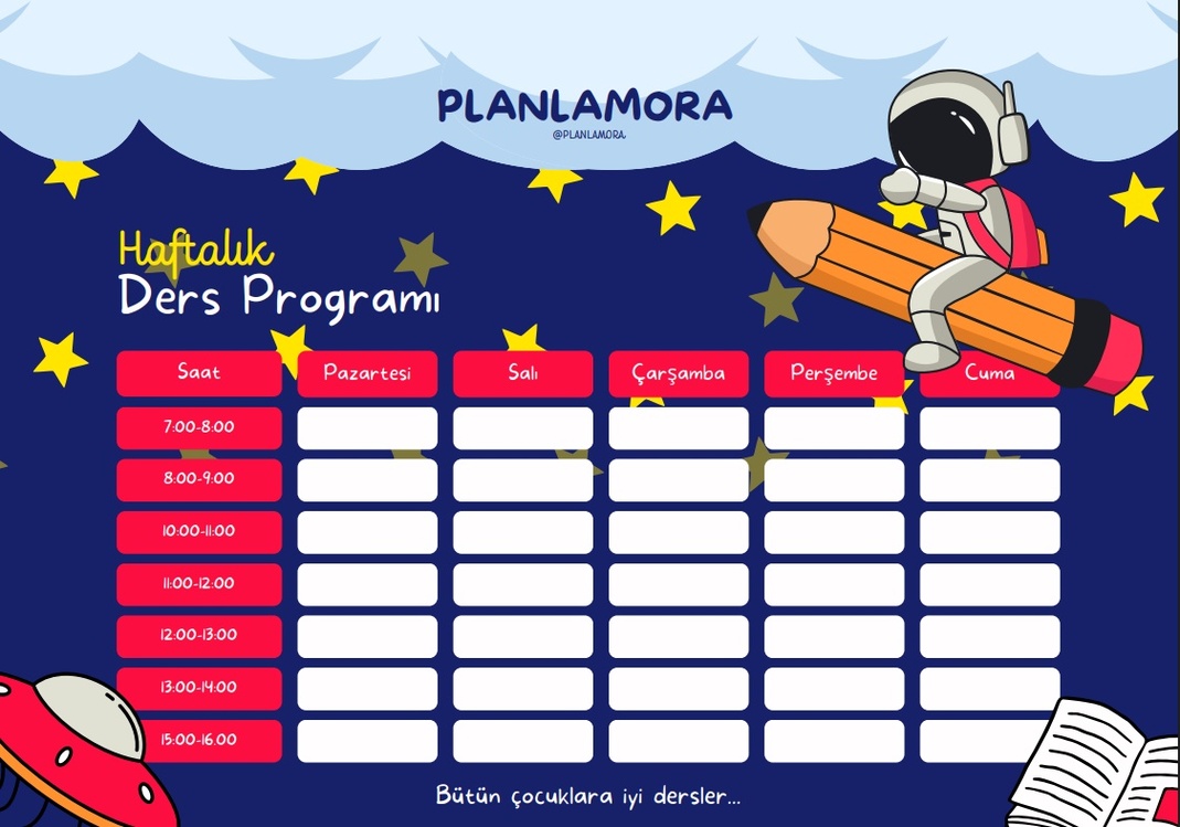 Haftalık ders programı LGS Çalışma Programı 