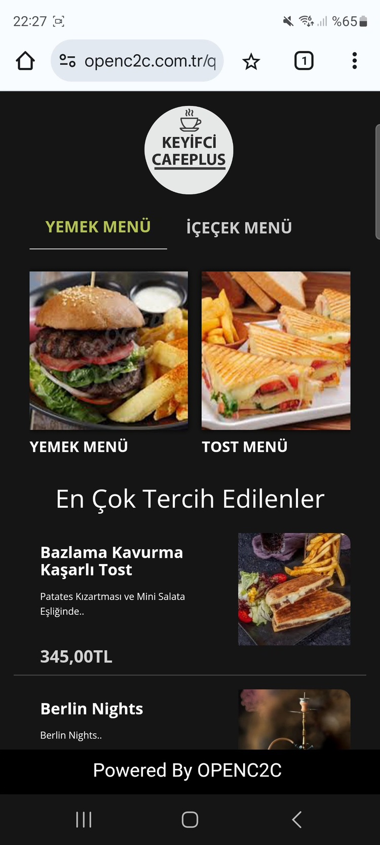 Opencart QRMenü Sistemi ve Teması