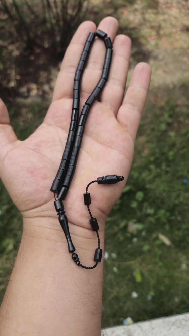 Oltu taşı kesme model usta işi kumpasli sistemli tesbih