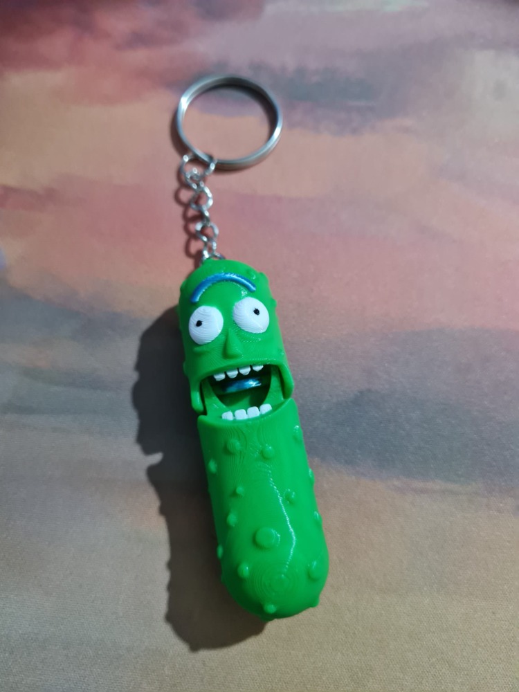 Pickle Rick Anahtarlık / Turşu rick - Hareketli Ağız 3D