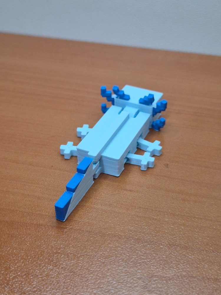 Minecraft Aksolotl 3D Figür Mavi