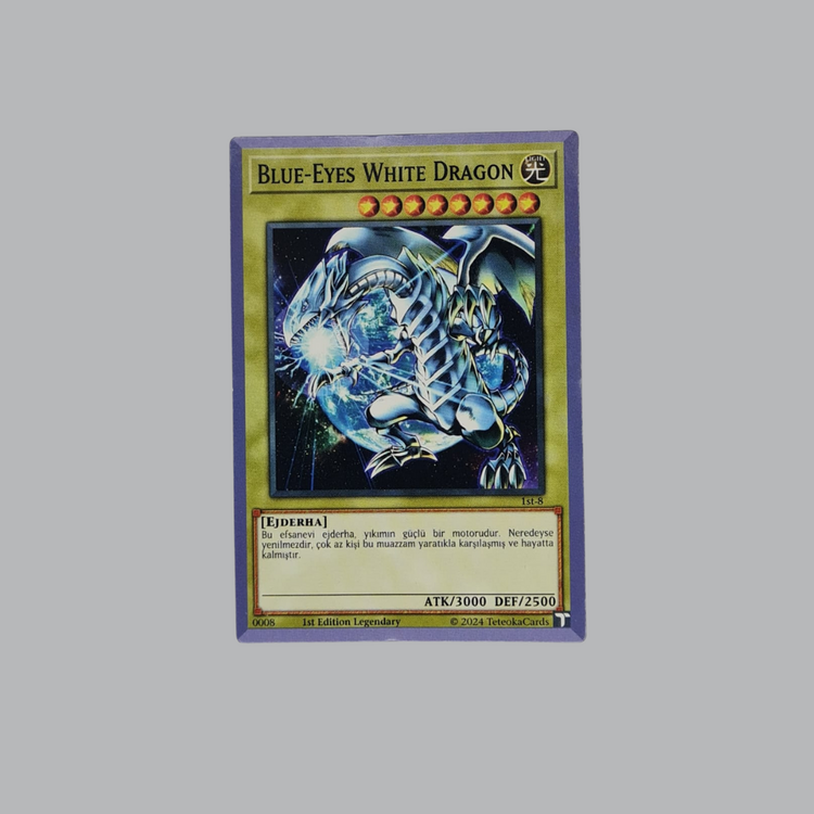 Yu-Gi-Oh! Türkçe Mavi Gözlü Beyaz Ejder Kartı
