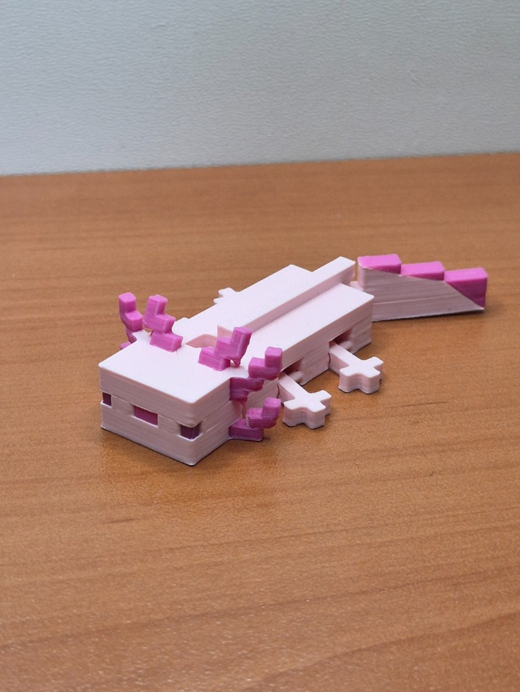 Minecraft Aksolotl 3D Figür Pembe