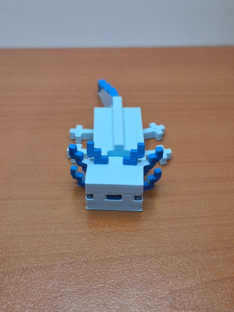 Minecraft Aksolotl 3D Figür Mavi
