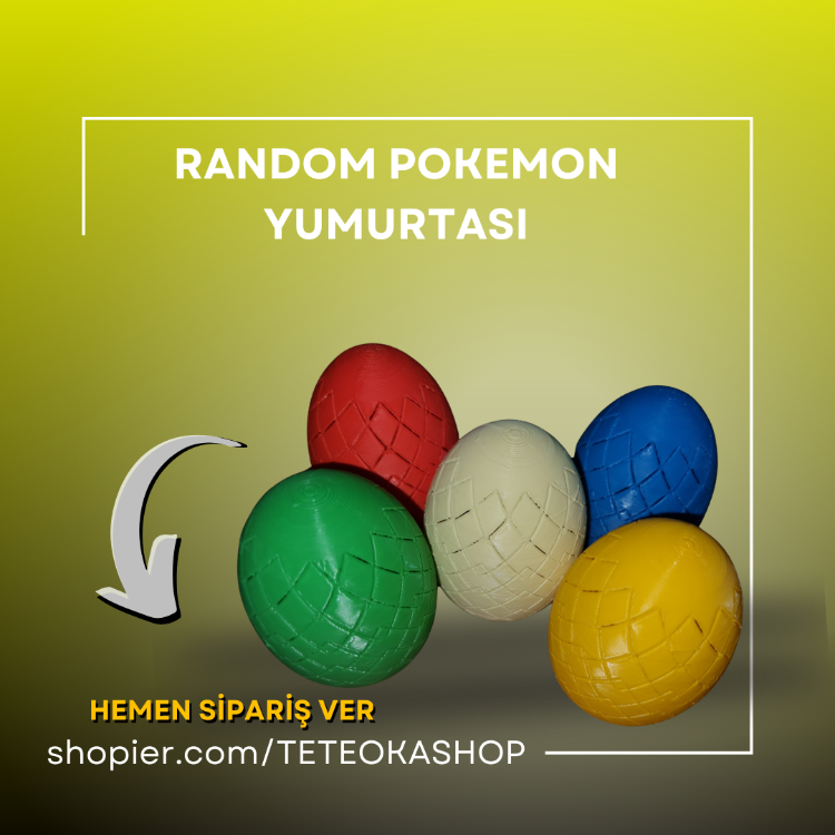 Random Elektrik (Sarı) Pokemon Yumurtası - 3D Baskı (Tekli)