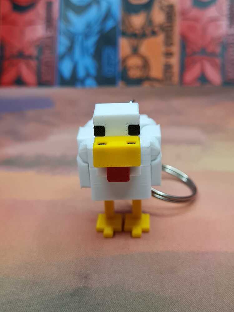 Minecraft Hareketli Tavuk Anahtarlık