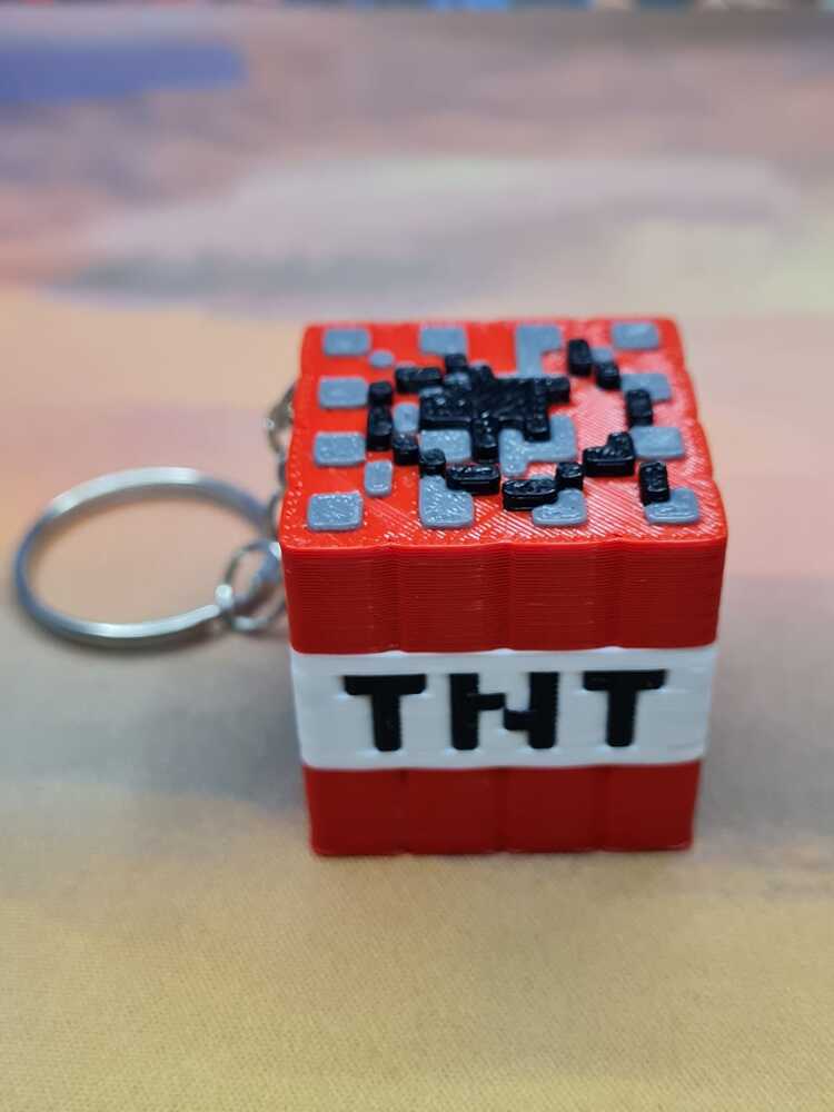 Minecraft TNT Blok Anahtarlık