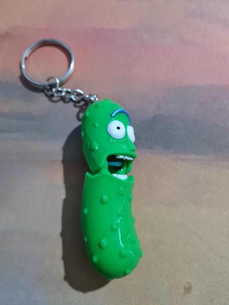 Pickle Rick Anahtarlık / Turşu rick - Hareketli Ağız 3D