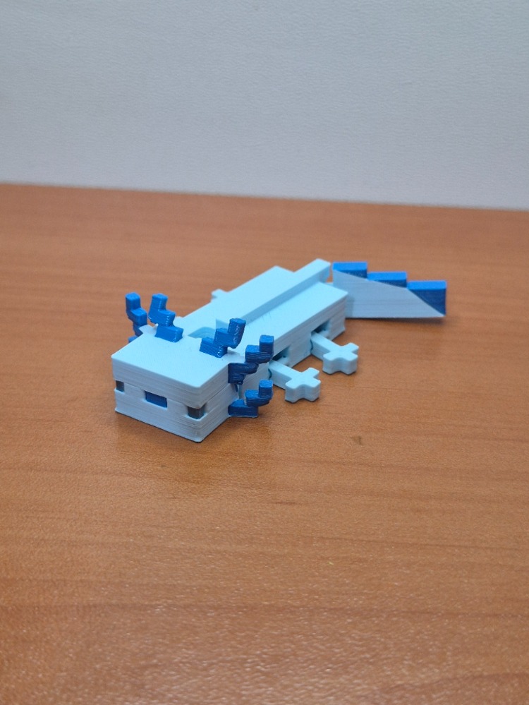 Minecraft Aksolotl 3D Figür Mavi