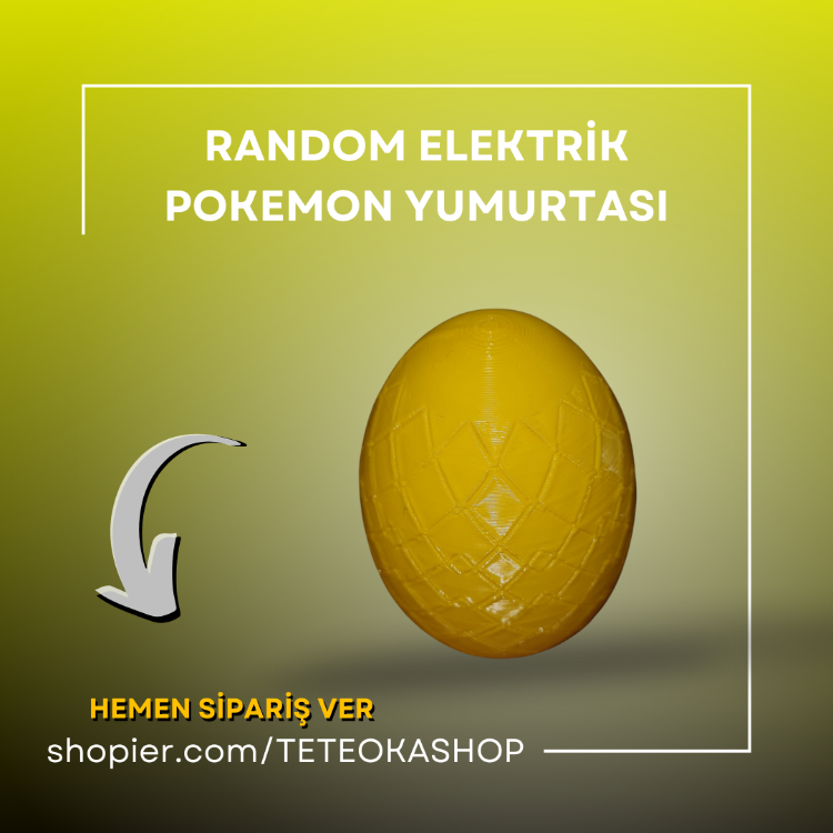 Random Elektrik (Sarı) Pokemon Yumurtası - 3D Baskı (Tekli)