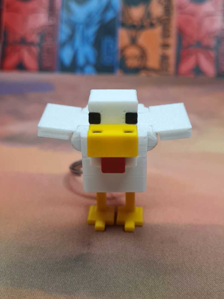 Minecraft Hareketli Tavuk Anahtarlık