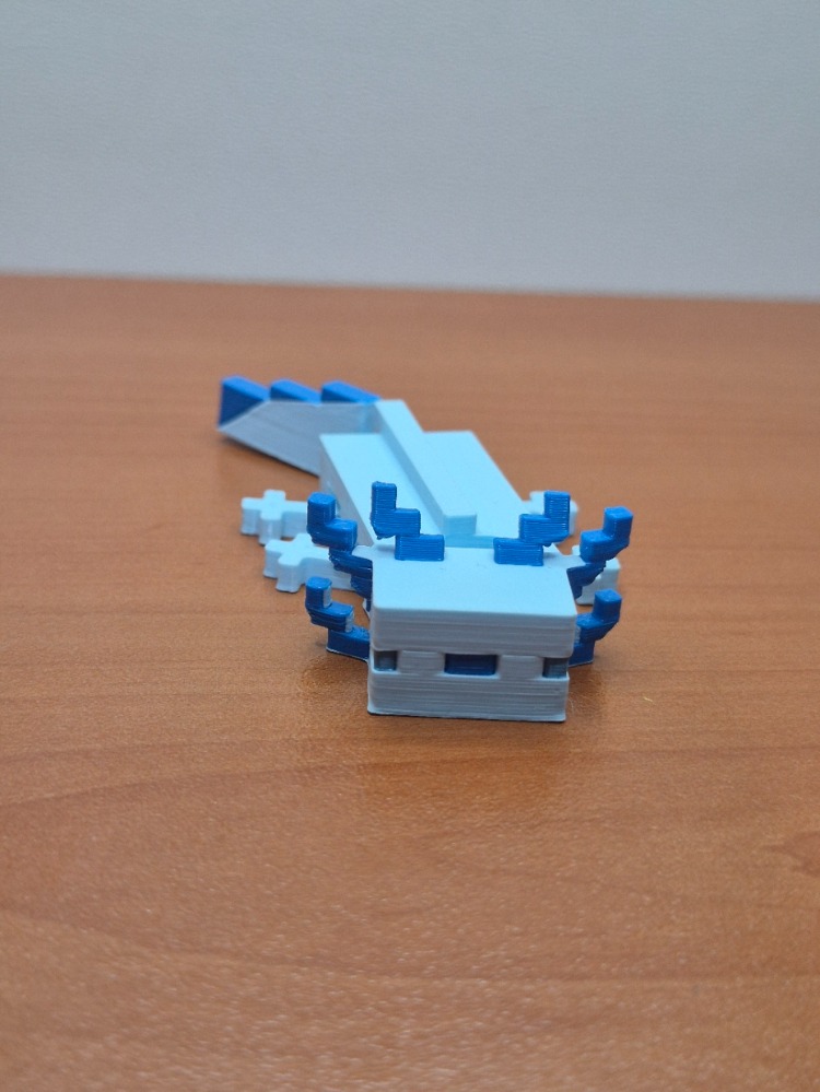 Minecraft Aksolotl 3D Figür Mavi