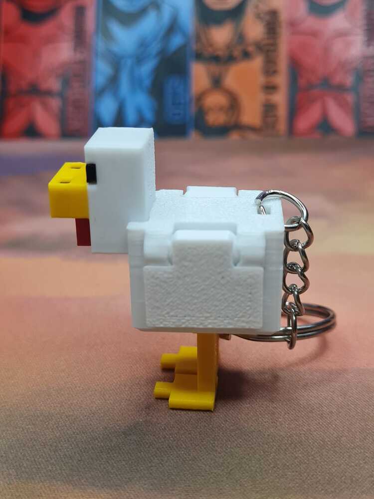 Minecraft Hareketli Tavuk Anahtarlık
