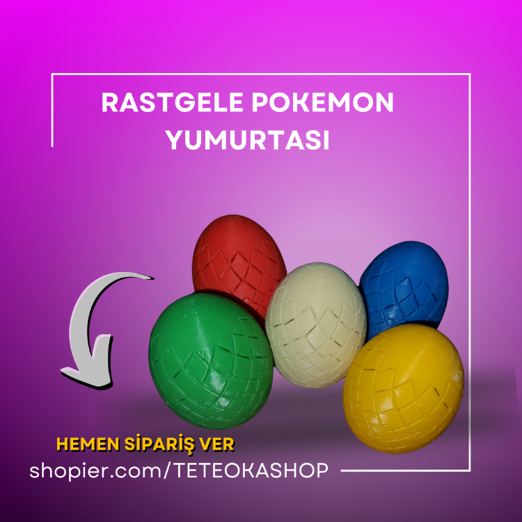 Özel tasarım 3D baskı Mor (Zehir Türü) Pokémon Yumurtası