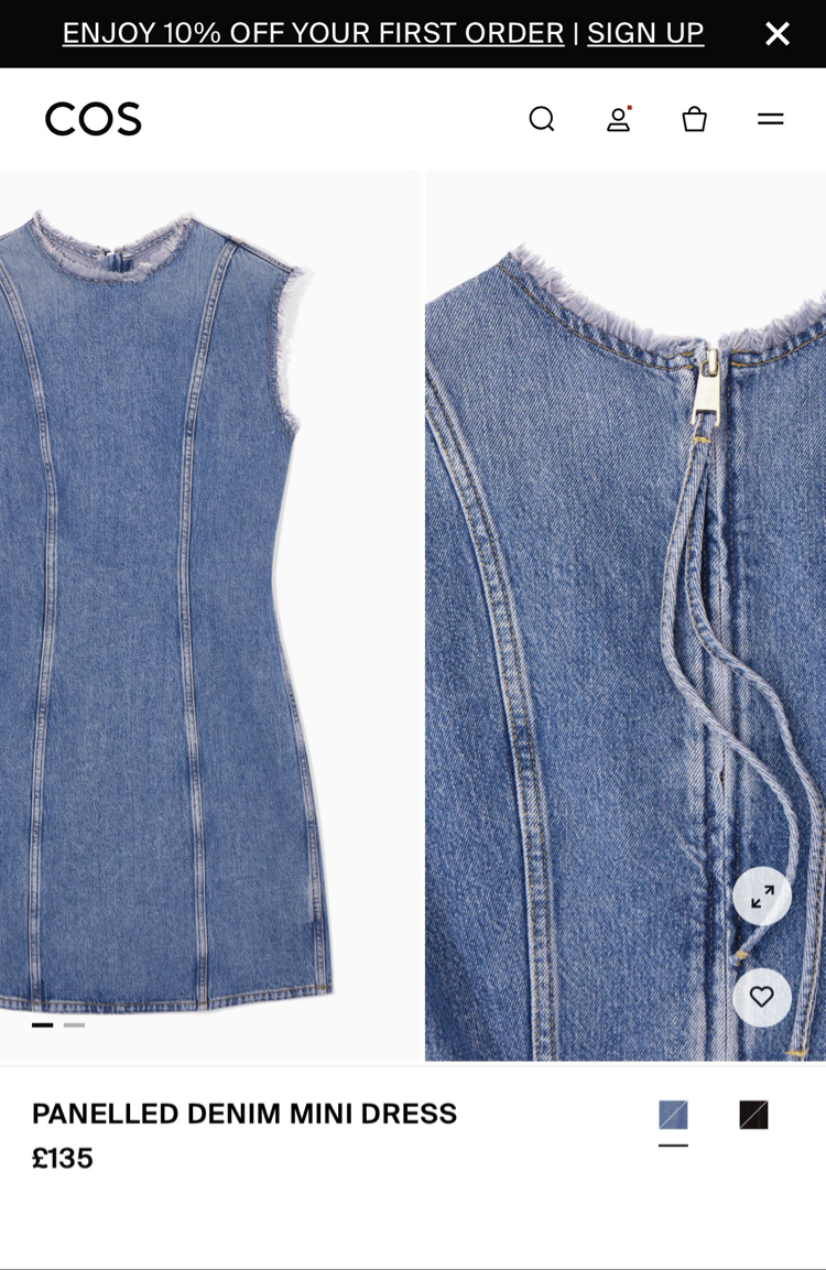 Cos Kısa Denim Elbise - Mavi