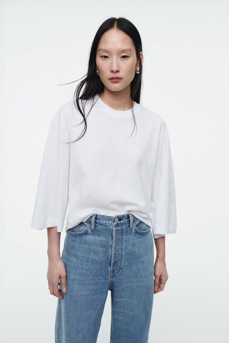 COS Boxy Fit T-Shirt - Beyaz