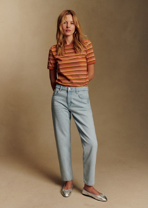 Sezane Le Mum Jeans - Buz Mavisi