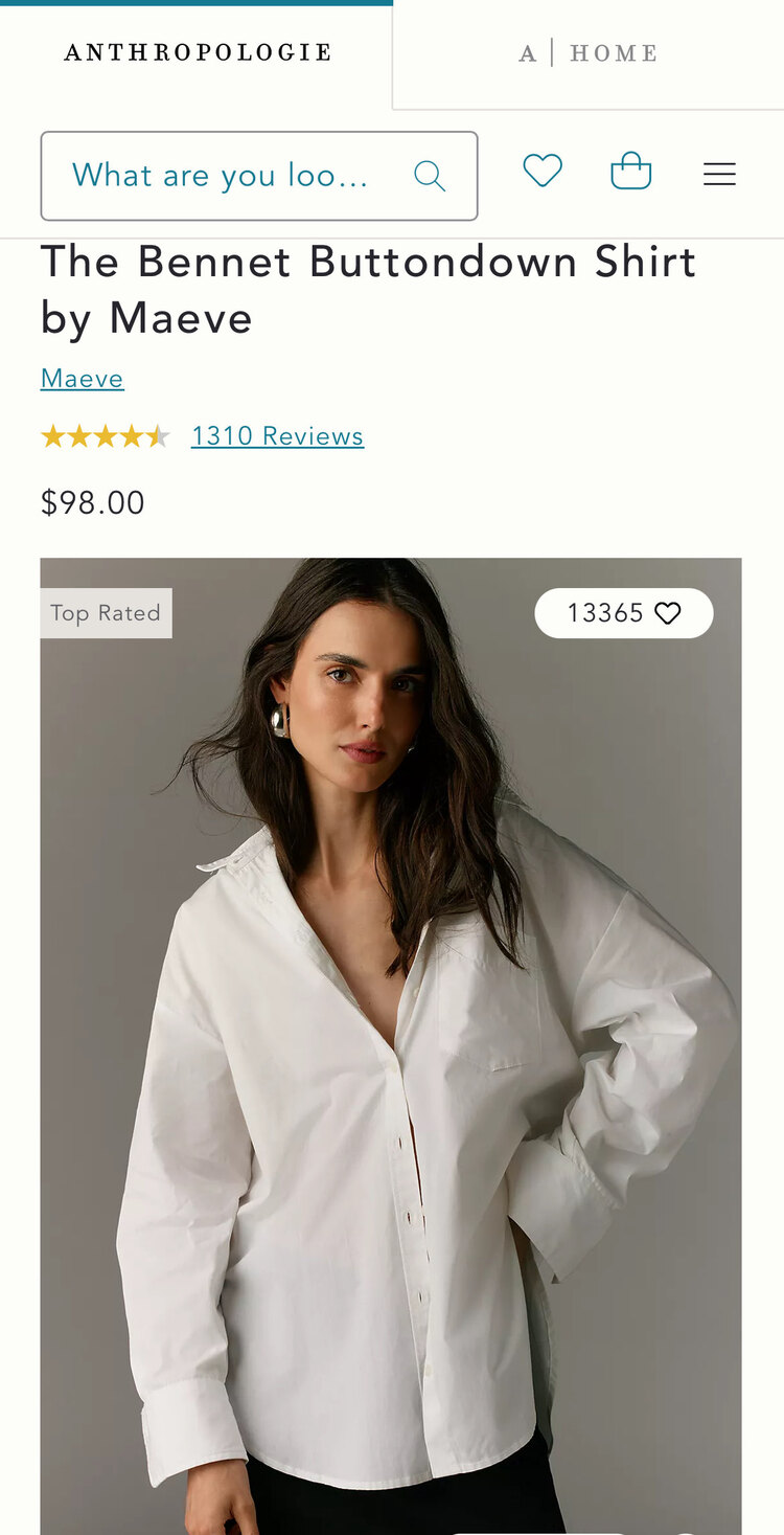 Anthropologie Oversized Gömlek - Beyaz