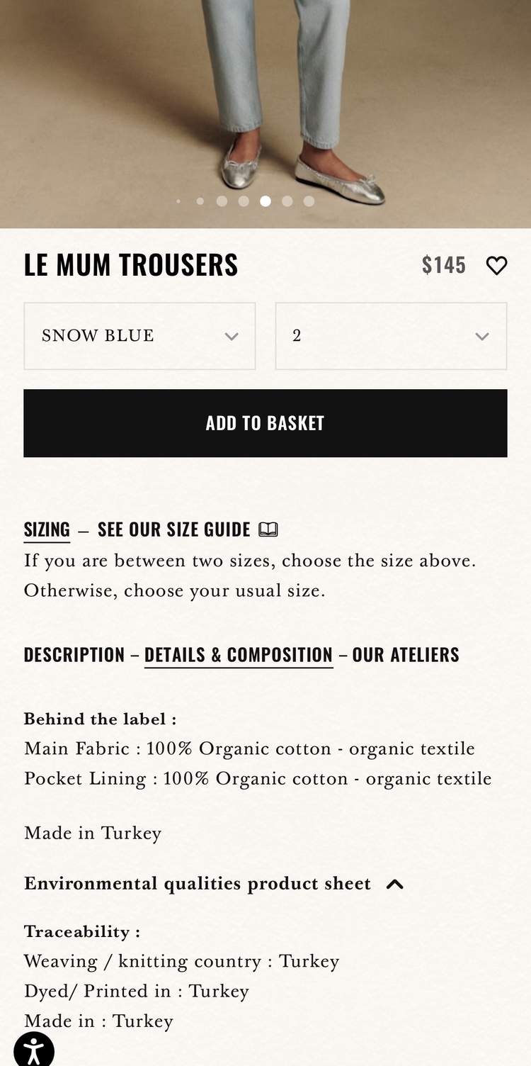 Sezane Le Mum Jeans - Buz Mavisi
