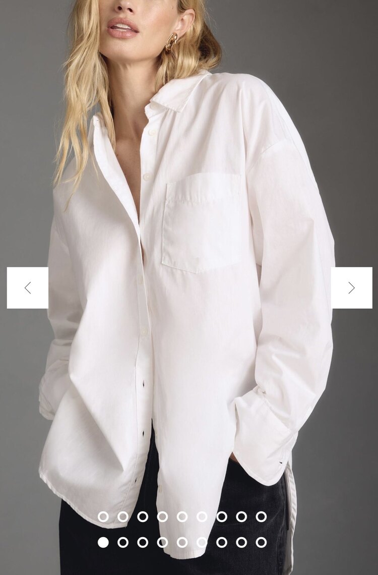 Anthropologie Oversized Gömlek - Beyaz