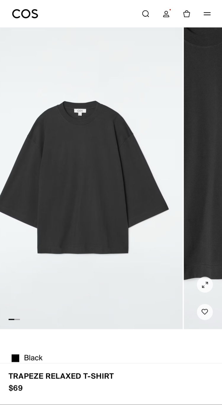 COS Boxy Fit T-Shirt - Siyah