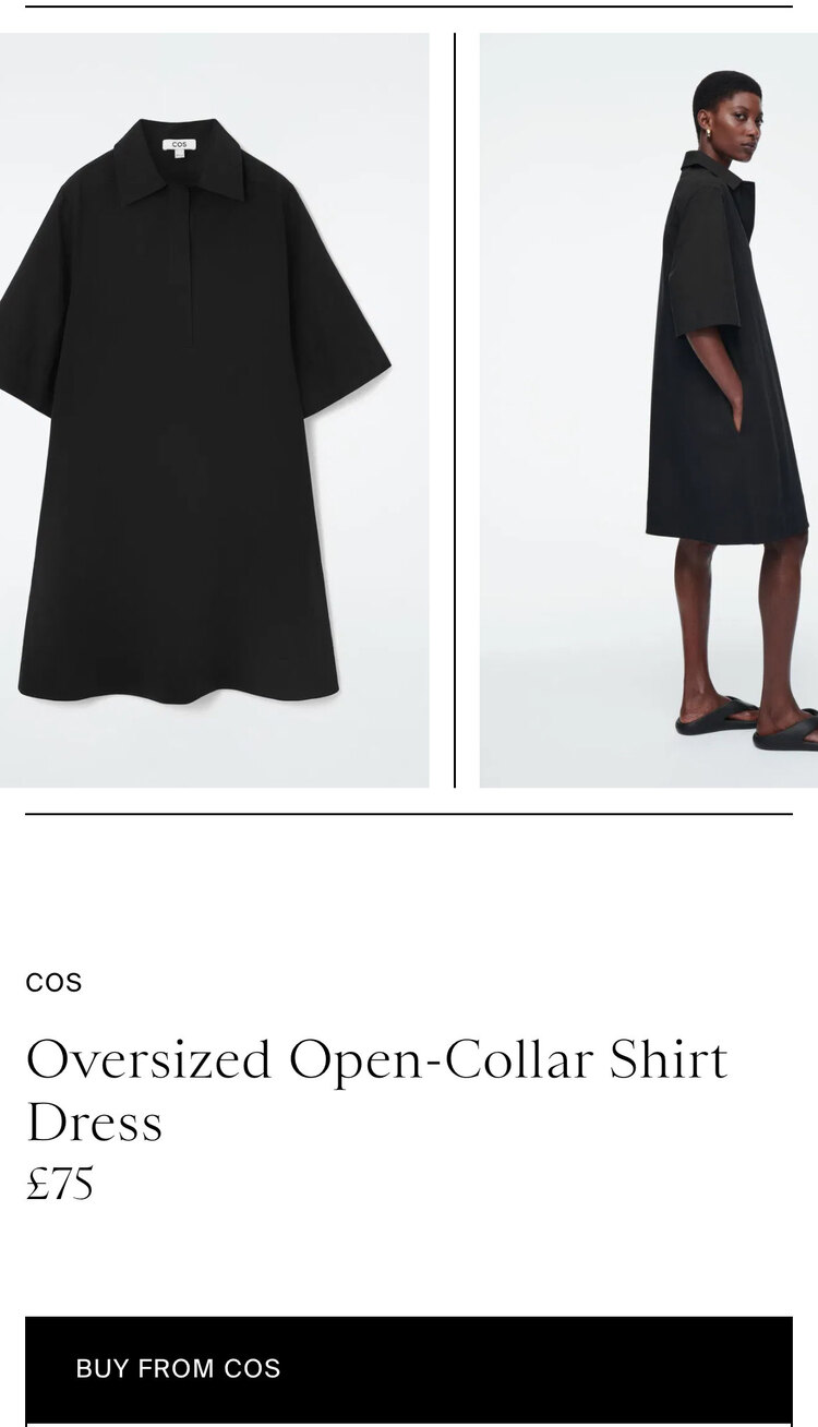 COS Oversized Gömlek Elbise - Siyah