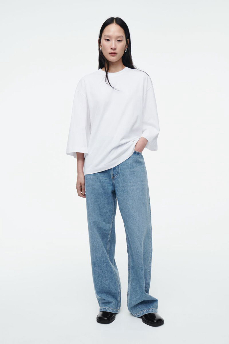 COS Boxy Fit T-Shirt - Beyaz