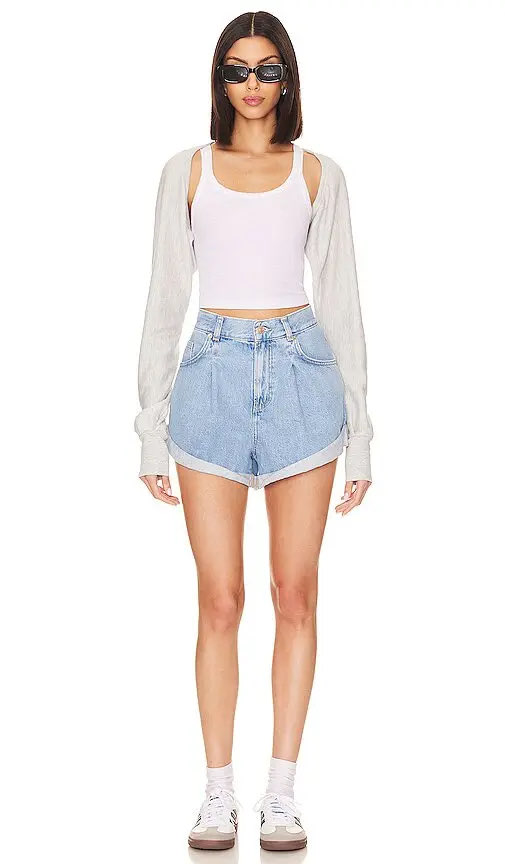 Free People Danni Denim Şort - Açık Mavi