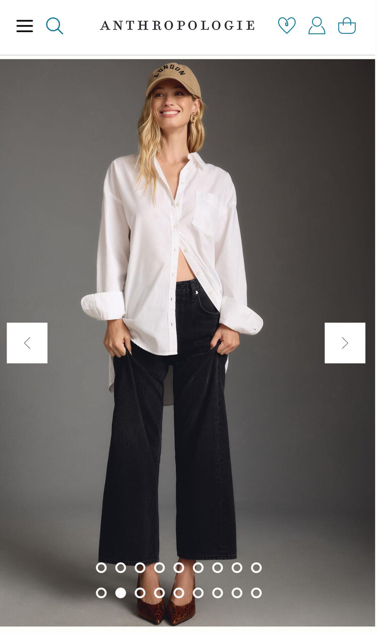 Anthropologie Oversized Gömlek - Beyaz