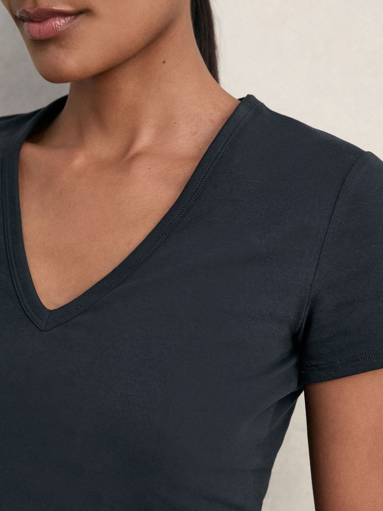 Reiss Leia V Yaka T-Shirt - Lacivert