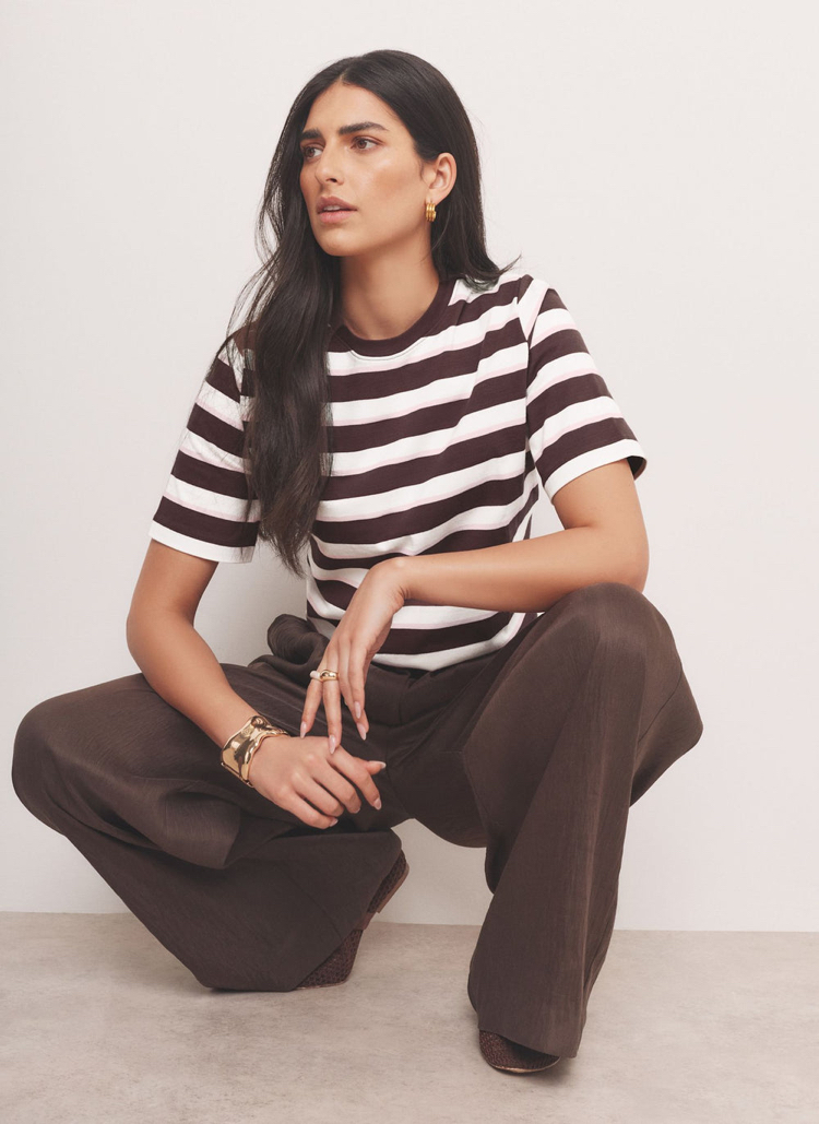Mint Velvet Boxy Fit T-Shirt - Çizgili