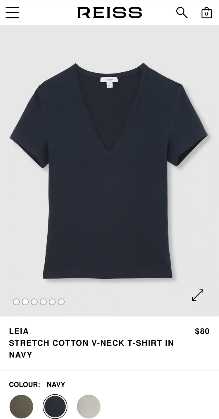 Reiss Leia V Yaka T-Shirt - Lacivert