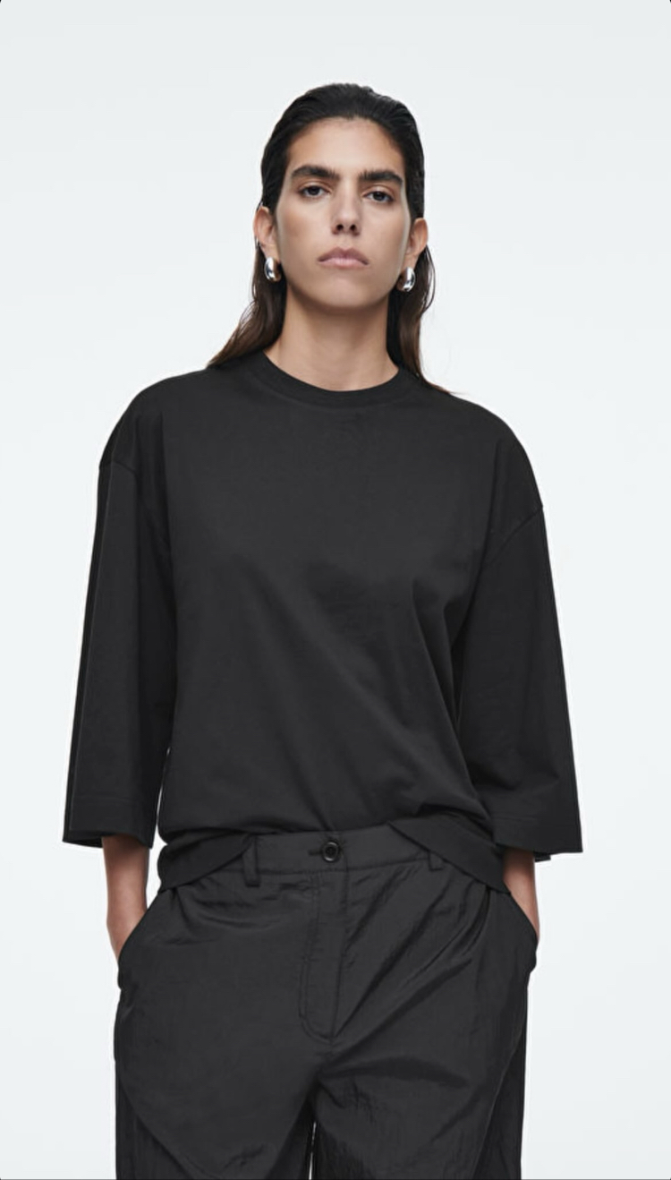 COS Boxy Fit T-Shirt - Siyah