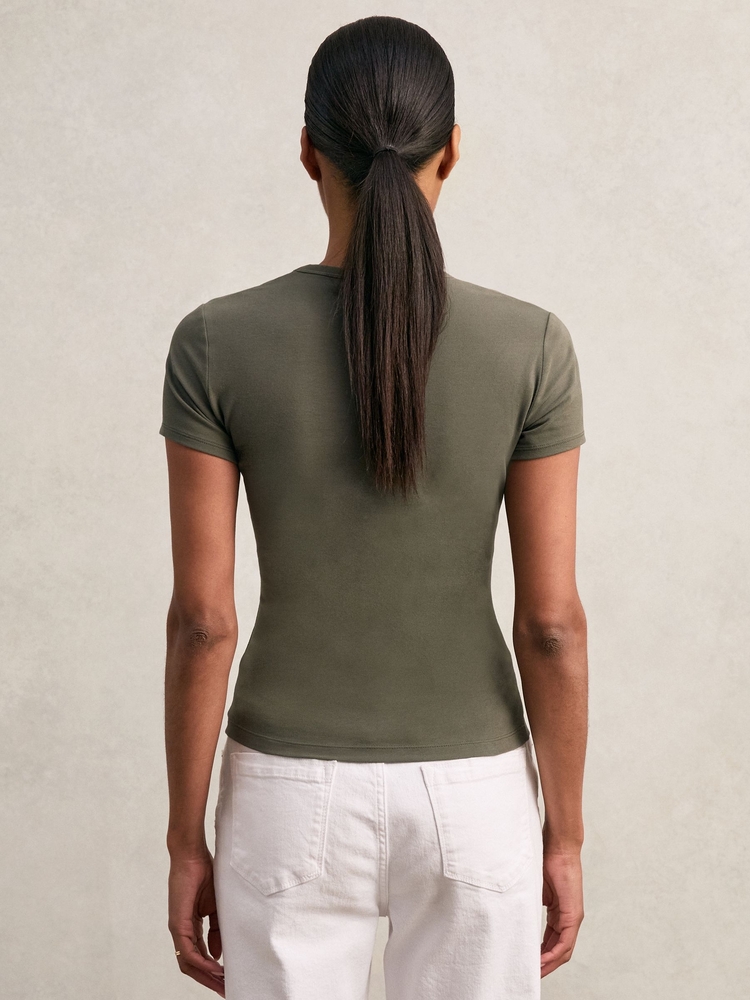 Reiss Leia V Yaka T-Shirt - Haki
