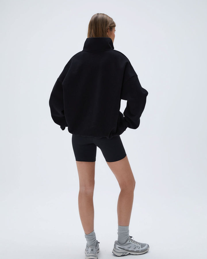 ADANOLA Oversized Fermuarlı Outdoor Sweatshirt - Siyah