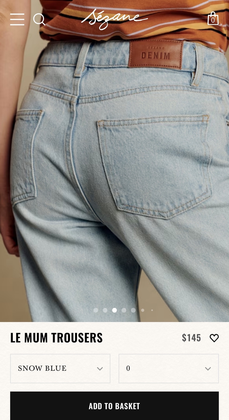 Sezane Le Mum Jeans - Buz Mavisi