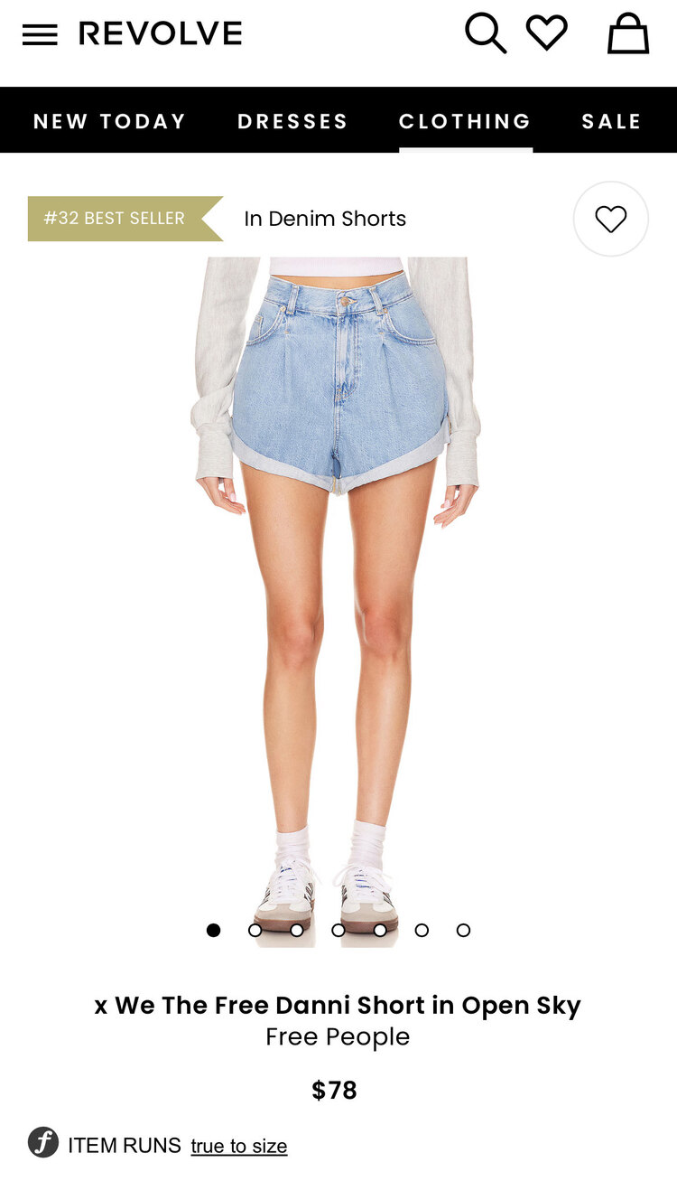 Free People Danni Denim Şort - Açık Mavi