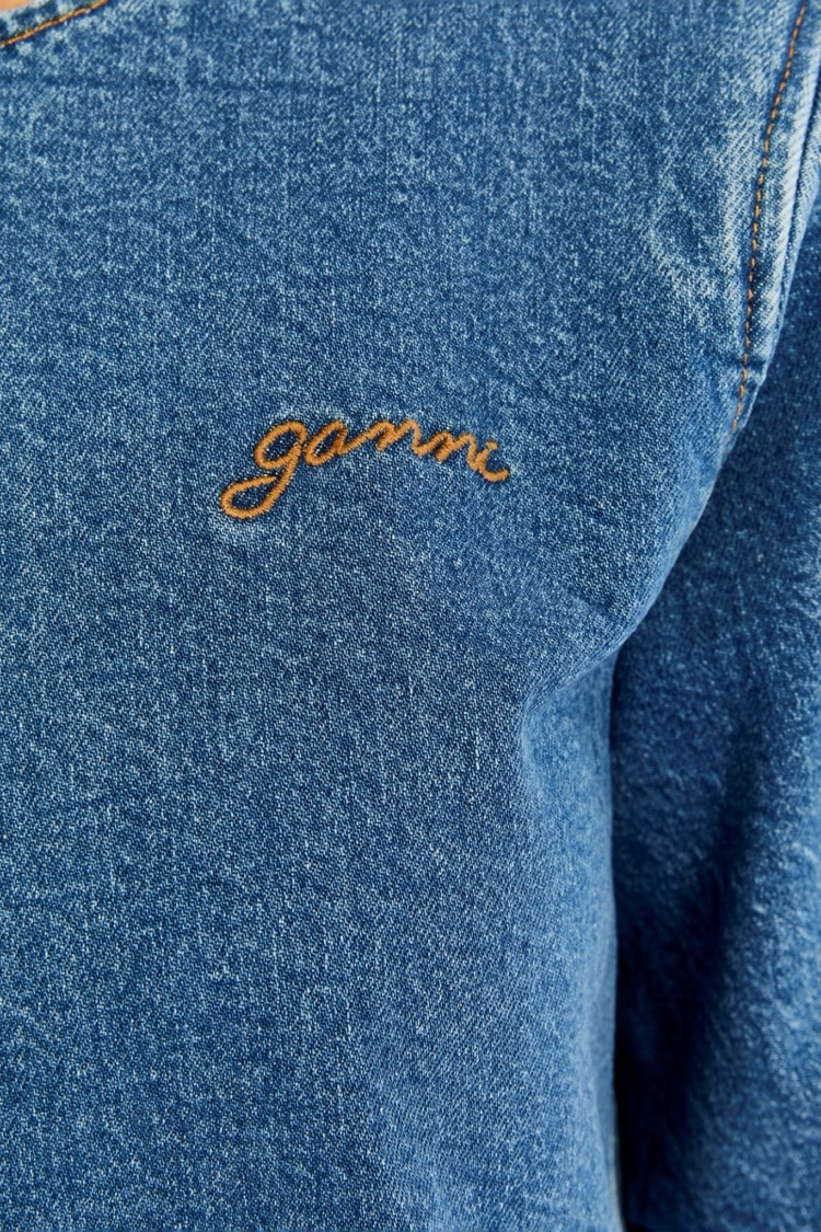 Ganni Denim Elbise - Mavi