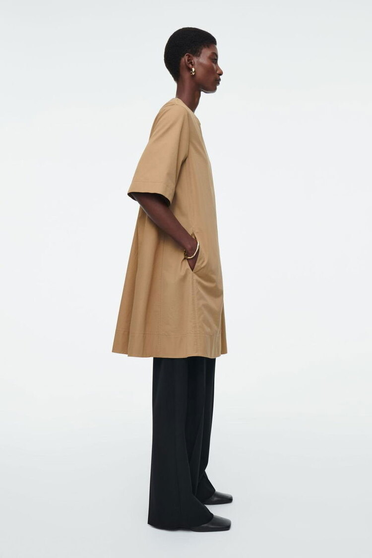 COS Pileli Elbise - Camel