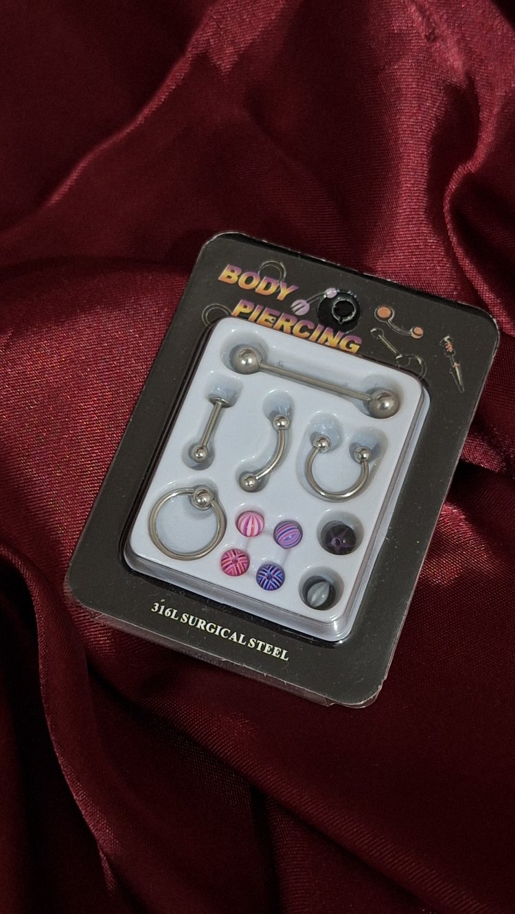 çelik vücut piercing seti