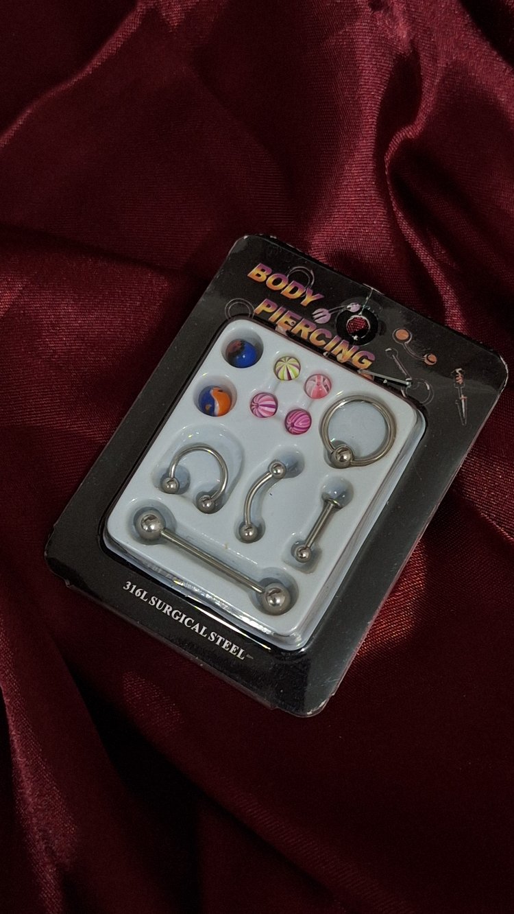 Çelik vücut piercing seti