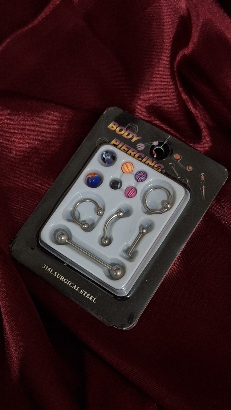 çelik vücut piercing seti