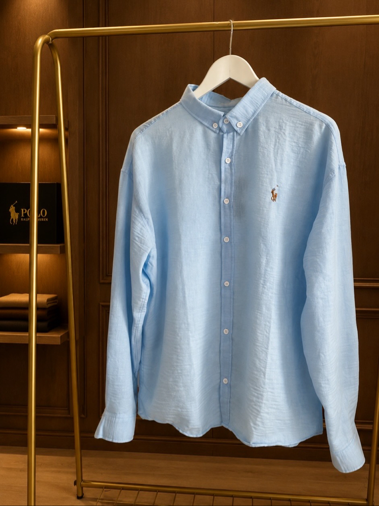 Polo Ralph Louren Haki Logo İşlemeli  Viskon Gömlek