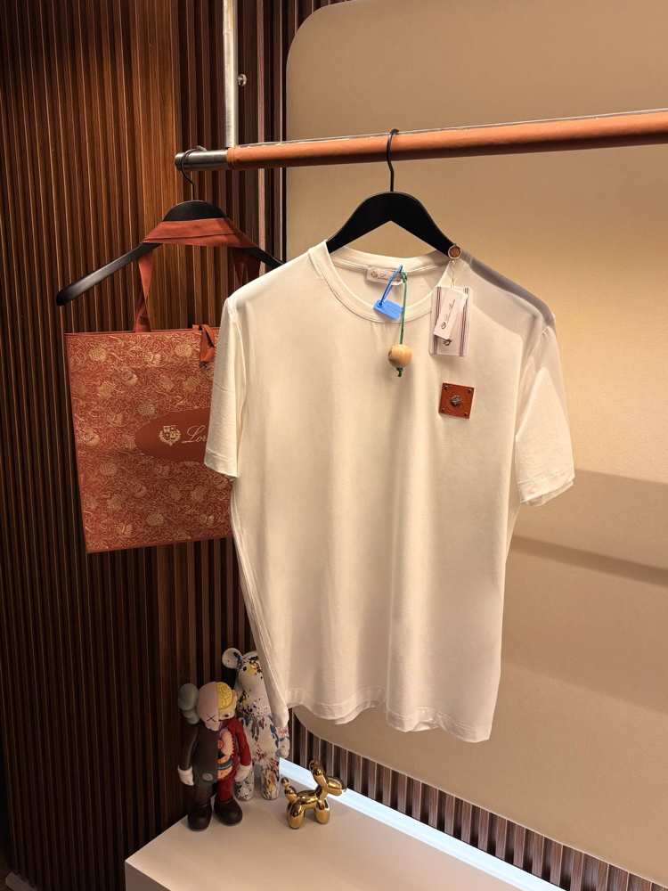 Loro Piana Beyaz Logo Detaylı Tshirt