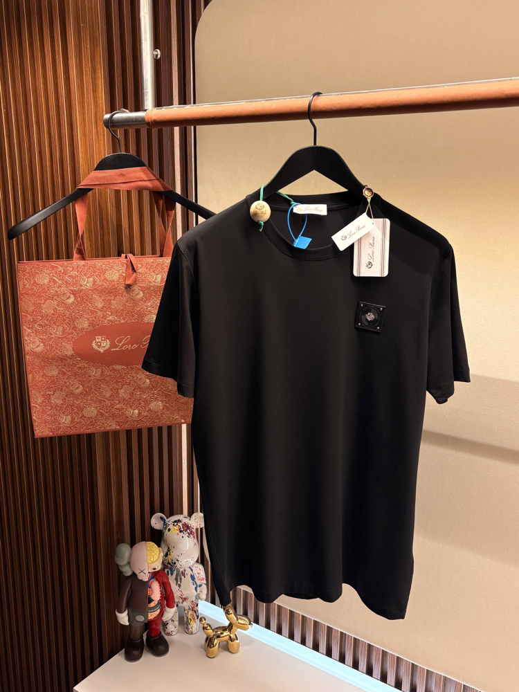 Loro Piana Siyah Logo Detaylı Tshirt